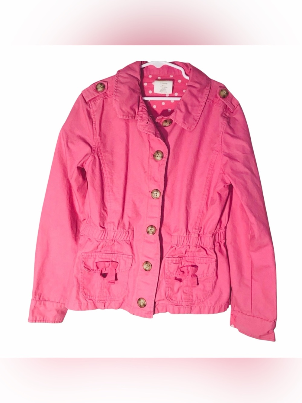 Crazy 8 Pink Button Down Jacket Girls Size L (10-12)
